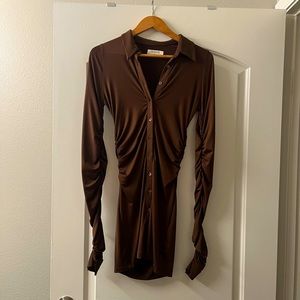 House of CB! Size SMALL. Chocolate brown, Longsleeve Dress! LIKE NEW